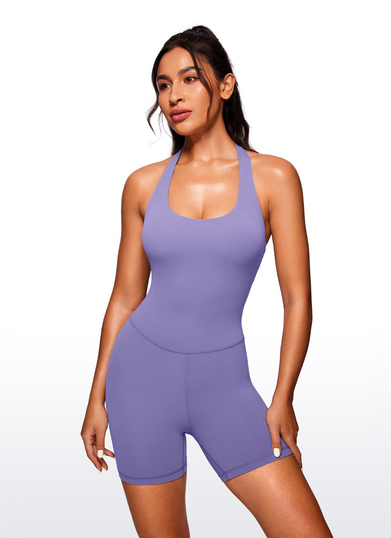 Butterluxe Halter Backless Athletic Rompers 6''