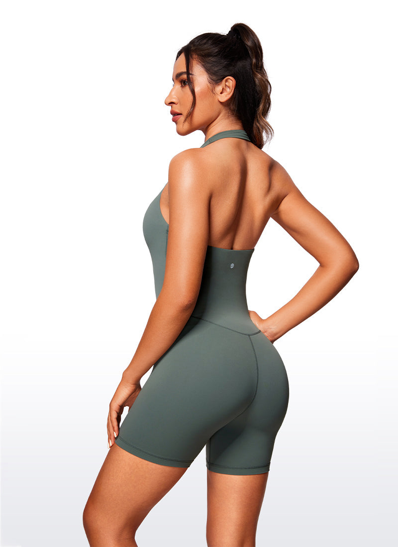 Butterluxe Halter Backless Athletic Rompers 6''