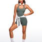 Butterluxe Halter Backless Athletic Rompers 6''