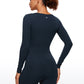 Butterluxe Long Sleeve Scoop Neck Athletic Rompers 4''