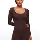 Butterluxe Long Sleeve Scoop Neck Athletic Rompers 4''