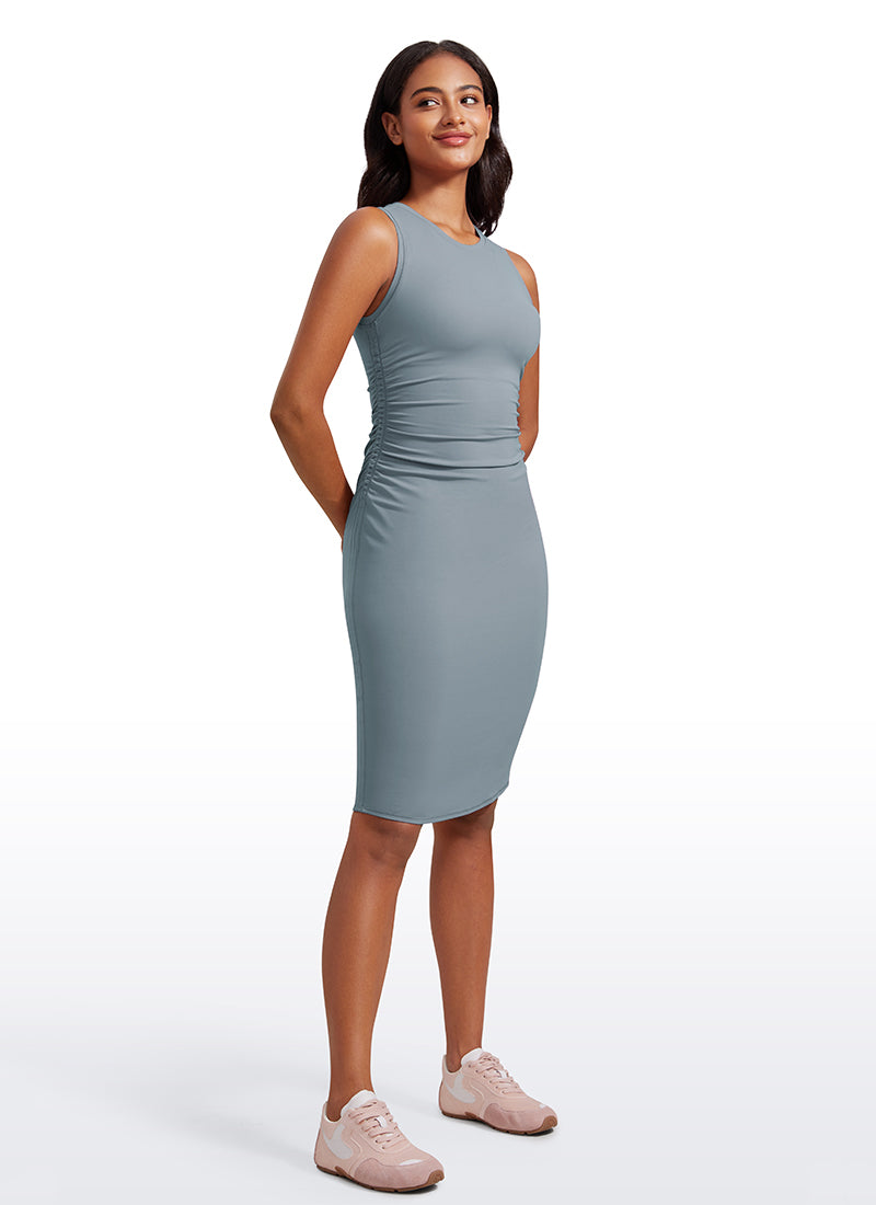 Butterluxe Ruched Bodycon Sleeveless Midi Dresses