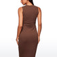 Butterluxe Ruched Bodycon Sleeveless Midi Dresses