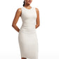 Butterluxe Ruched Bodycon Sleeveless Midi Dresses