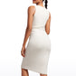 Butterluxe Ruched Bodycon Sleeveless Midi Dresses