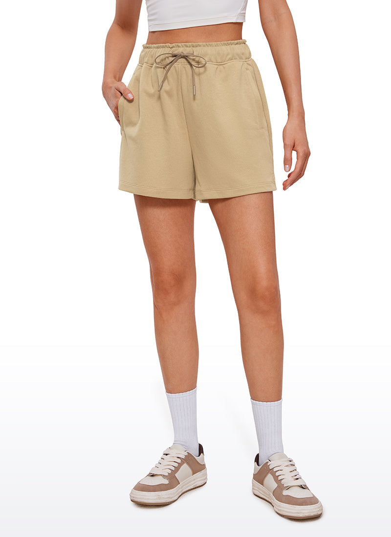 Cotton High Rise Sweat Shorts 4''