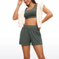 Ribbed High Rise Sweat Shorts 3''