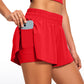 Feathery-Fit Soft High Waisted 2 in 1 Flowy Shorts 3''