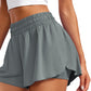 Feathery-Fit Soft High Waisted 2 in 1 Flowy Shorts 3''