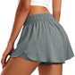 Feathery-Fit Soft High Waisted 2 in 1 Flowy Shorts 3''