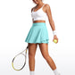 Feathery-Fit Soft Flat Waist Ruffle Layered Tennis Skirts 15''