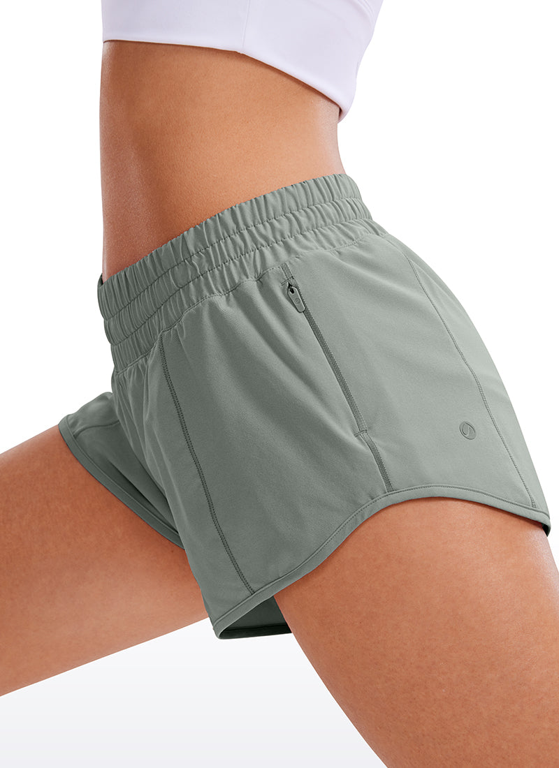 Feathery-Fit Soft Low Rise Mesh Liner Shorts with Zip Pocket 2.5''