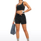 Stretch High-Rise Drawstring Shorts with Pockets 2.5"