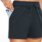 Stretch High-Rise Drawstring Shorts with Pockets 2.5"