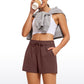 Stretch High-Rise Drawstring Shorts with Pockets 2.5"