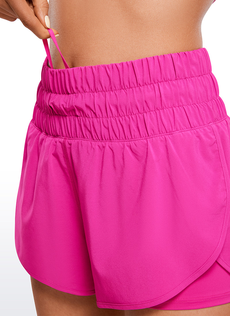 Feathery-Fit Soft High-Rise 2 in 1 Shorts 3''