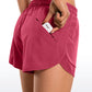 Feathery-Fit Mid-Rise Lined Shorts with Zip Pocket 3''