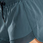 Feathery-Fit Mid-Rise Lined Shorts with Zip Pocket 3''