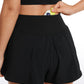 Feathery-Fit Soft 2 in 1 Flowy High Waisted Shorts - V Cross Waist