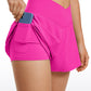 Feathery-Fit Soft 2 in 1 Flowy High Waisted Shorts - V Cross Waist