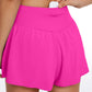 Feathery-Fit Soft 2 in 1 Flowy High Waisted Shorts - V Cross Waist