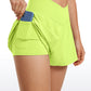 Feathery-Fit Soft 2 in 1 Flowy High Waisted Shorts - V Cross Waist