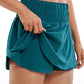 Feathery-Fit Soft High Waisted 2 in 1 Flowy Shorts with Zip Pockets