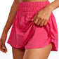 Feathery-Fit Soft High Waisted 2 in 1 Flowy Shorts with Zip Pockets