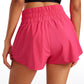 Feathery-Fit Soft High Waisted 2 in 1 Flowy Shorts with Zip Pockets