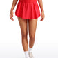 Feathery-Fit Soft High Waisted 2 in 1 Flowy Shorts with Zip Pockets