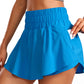 Feathery-Fit Soft High Waisted 2 in 1 Flowy Shorts with Zip Pockets