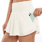 Feathery-Fit Soft High Waisted 2 in 1 Flowy Shorts with Zip Pockets