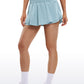 Feathery-Fit Soft High Waisted 2 in 1 Flowy Shorts with Zip Pockets