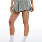 Feathery-Fit Soft High Waisted 2 in 1 Flowy Shorts with Zip Pockets