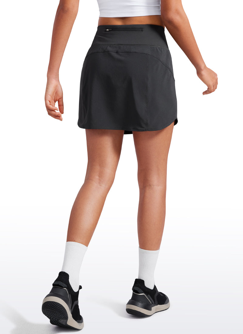 Feathery-Fit Soft High Waist Golf Skirt with Zipper Pocket 14''