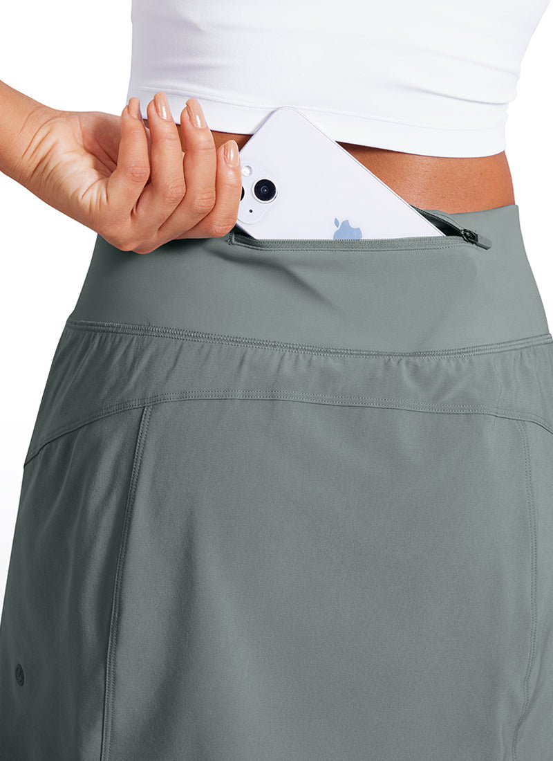 Feathery-Fit Soft High Waist Golf Skirt with Zipper Pocket 14''