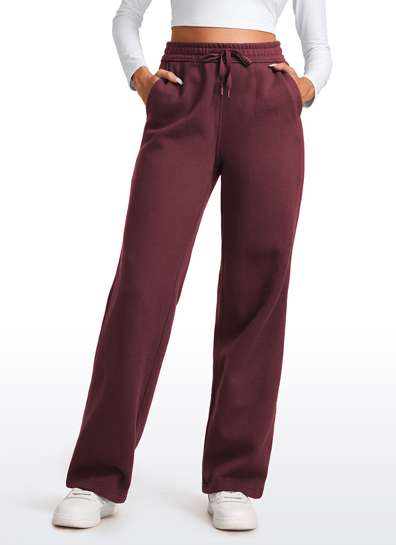 Cotton Fleece Lined Straight Leg Sweatpants 30''