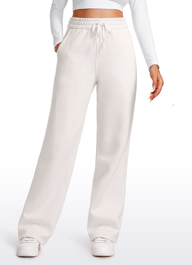 Cotton Fleece Lined Straight Leg Sweatpants 30''