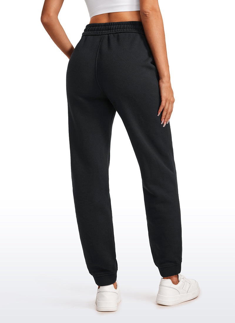 Cotton Fleece Lined High Rise Sweatpants 28''