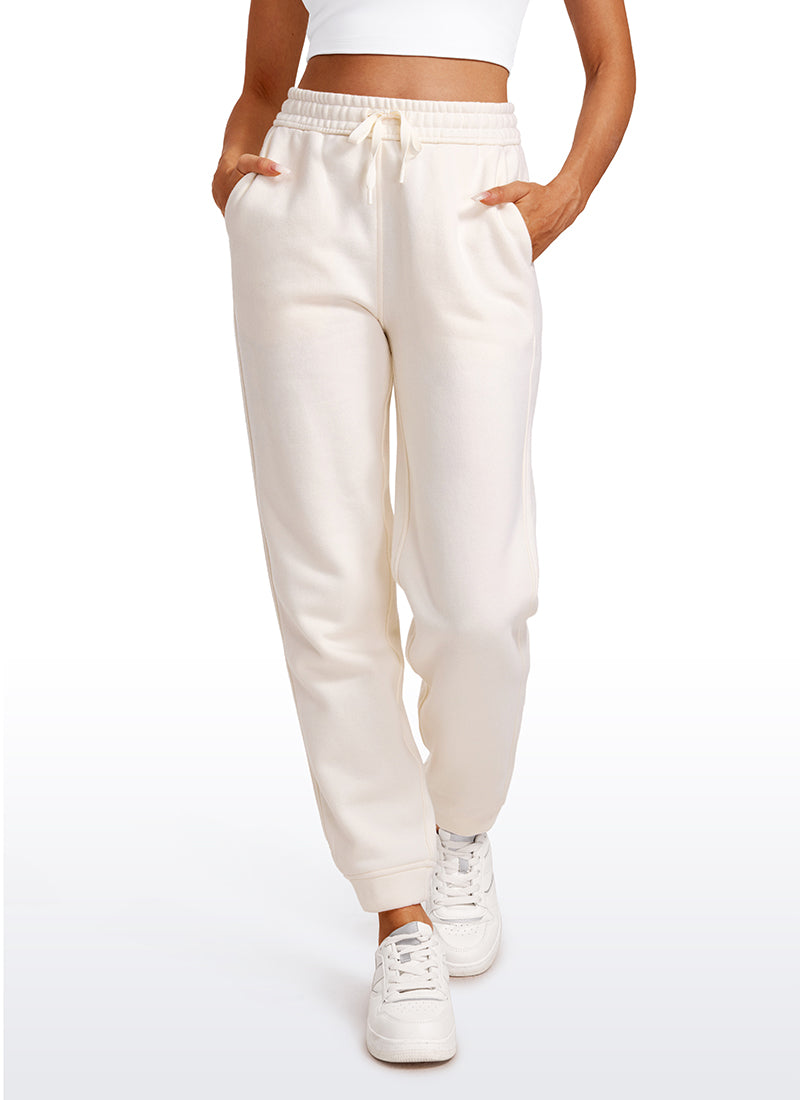 Cotton Fleece Lined High Rise Sweatpants 28''