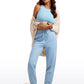 Cotton Fleece Lined High Rise Sweatpants 28''