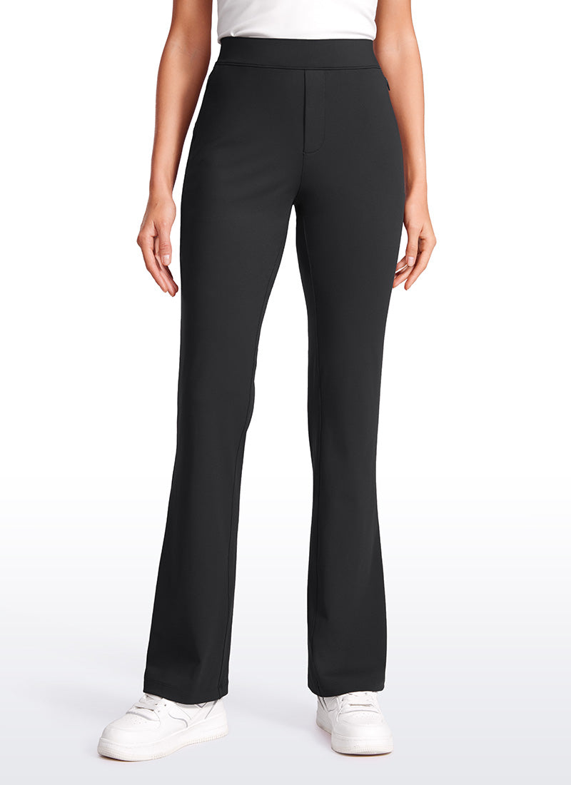 Stretch Flared Pants with Zip Pockets 31"