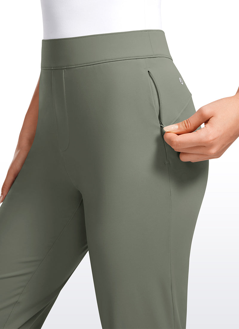 Stretch Flared Pants with Zip Pockets 31"