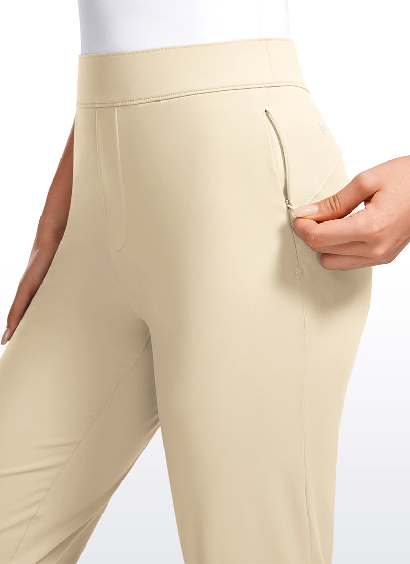 Stretch Flared Pants with Zip Pockets 31"