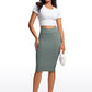 Butterluxe High Waist V Cross Midi Pencil Skirt 26''