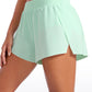 Feathery-Fit Soft Low Waisted V Split Mesh Lined Shorts 2.5''