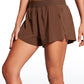 Feathery-Fit Soft Low Waisted V Split Mesh Lined Shorts 2.5''