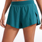 Feathery-Fit Soft Low Waisted V Split Mesh Lined Shorts 2.5''