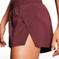 Feathery-Fit Soft Low Waisted V Split Mesh Lined Shorts 2.5''