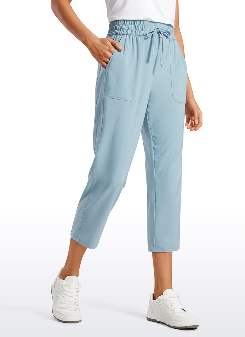 Feathery-Fit Soft Lightweight Cropped Pants with Pockets 23''